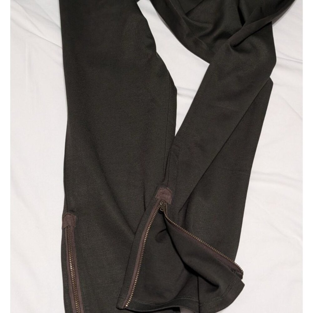 Soft Surroundings Olive Green Leggings Side Pocket Zipper leg Details 1X - Picture 5 of 11